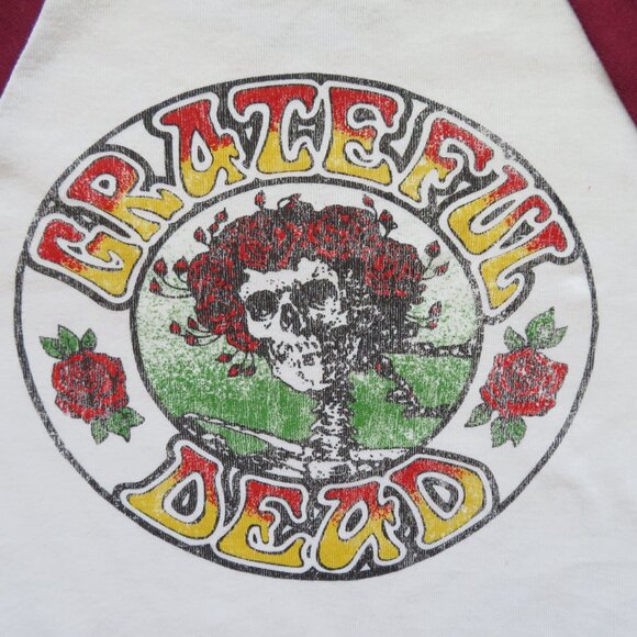 Grateful Dead Raglan Shirt Skull Roses Bertha Juniors Size M - Picture 3 of 7